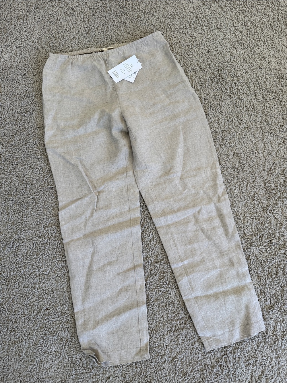 Eileen Fisher Natural Beige Linen Pants XS women’s new with tags nwt